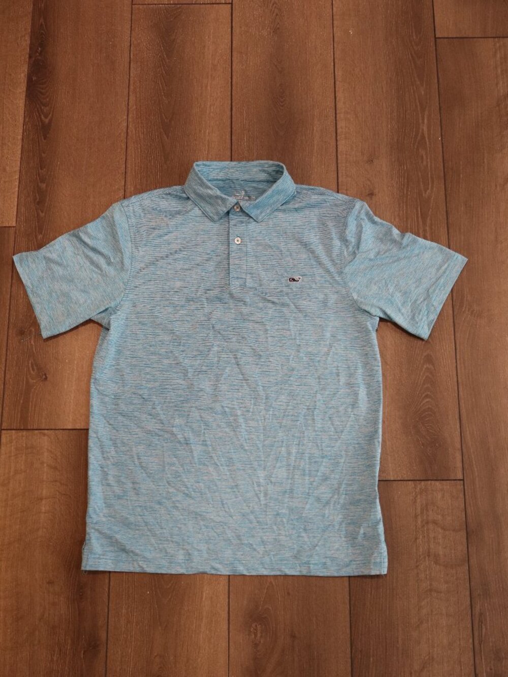 Mens Vineyard Vines Performance Striped Blue Polo Shirt Sz S